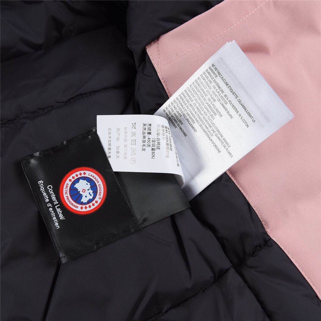 - canada goose 加拿大鹅  08远征款 中长款羽绒服 粉色