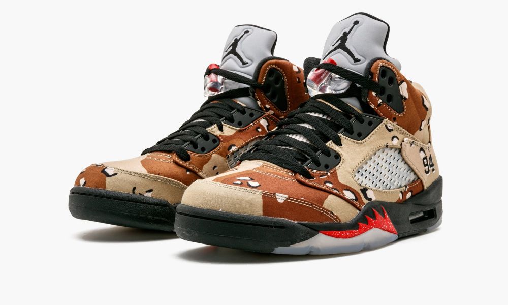 乔丹 Supreme x Nike Air Jordan 5 Camo AJ5 实战篮球鞋 824371 201