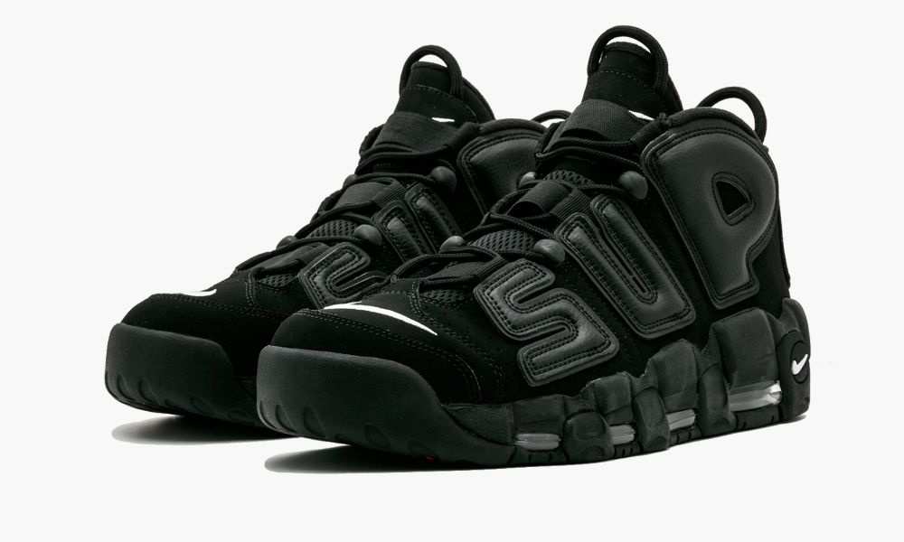 Nike Air More Uptempo Supreme联名黑色皮蓬大AIR球鞋902290 001 “Supreme – Suptempo Black”