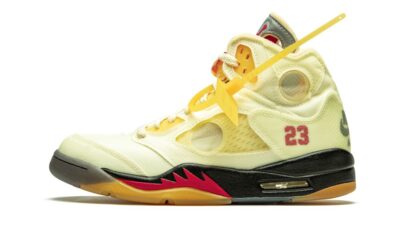 乔丹 Air Jordan 5 x Off-White OW联名乔丹五代复古实战篮球鞋 奶油白帆米白蝉翼配色-DH8565 100