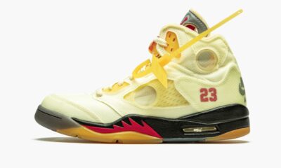 乔丹 Air Jordan 5 x Off-White OW联名乔丹五代复古实战篮球鞋 奶油白帆米白蝉翼配色-DH8565 100