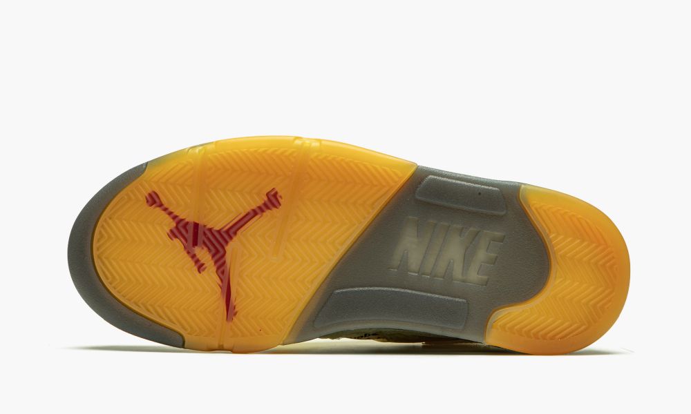 乔丹 Air Jordan 5 x Off-White OW联名乔丹五代复古实战篮球鞋 奶油白帆米白蝉翼配色-DH8565 100
