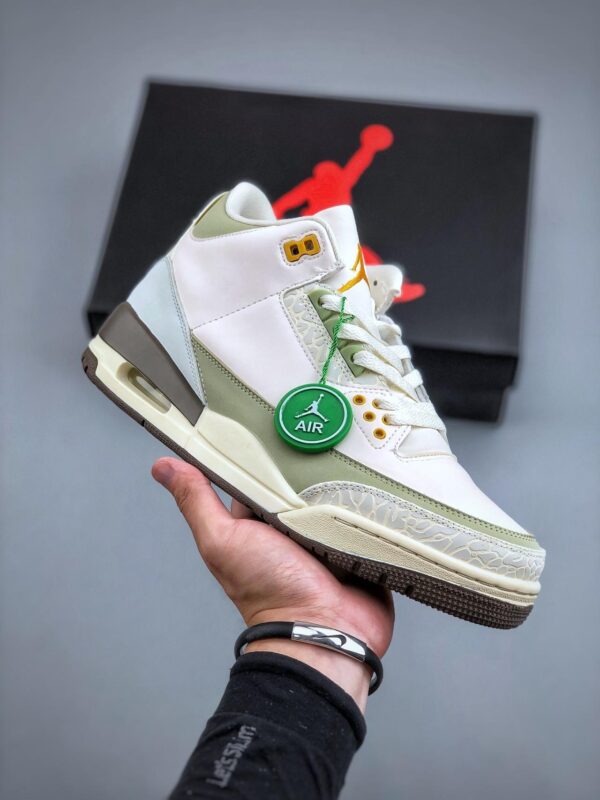 篮球鞋, 球鞋, Jordan Air Jordan 3, DX6660 800, Air Jordan 3 - 乔丹 Jordan Air Jordan 3 “兔年限定” 防滑耐磨减震 中帮 复古篮球鞋 白绿 DX6660 800