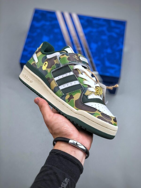 运动板鞋, 板鞋, Originals Forum 84, ID4771, adidas Originals, A BATHING APE x adidas originals FORUM 84Low - 阿迪达斯 A BATHING APE x adidas originals FORUM 84Low 防滑耐磨轻便 低帮 休闲运动板鞋 男女同款 绿 ID4771