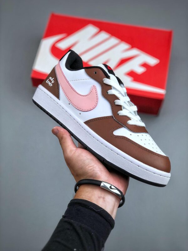 运动板鞋, 板鞋, Nike Court Borough, BQ5448-110 - 耐克 Nike Court Borough 热可可 防滑耐磨 低帮 休息运动板鞋 女款 白棕粉 BQ5448-110