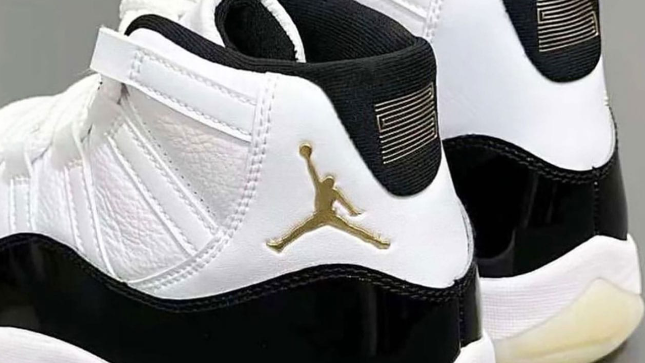乔丹11号 "DMP "采用了皮革鞋面。 AJ1, Air Jordan 6, Air Jordan 11, Air Jordan 1 - 乔丹11号 "DMP "采用了皮革鞋面。