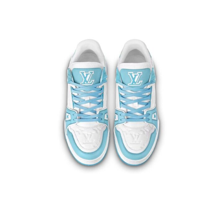 1AA6X0 2 - Louis Vuitton 路易威登 Trainer 小牛皮 低帮板鞋 男女同款 天空蓝 1AA6X0