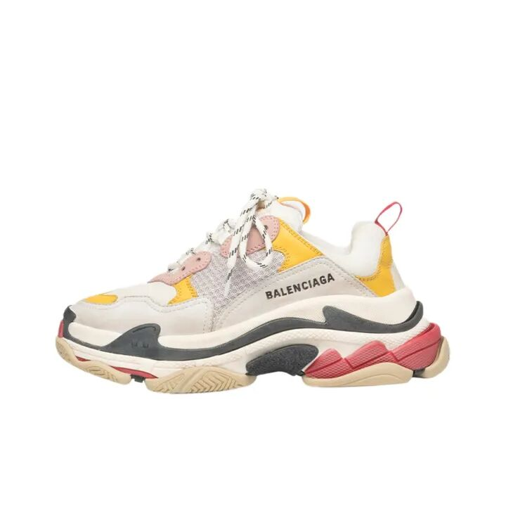 Balenciaga 巴黎世家 Triple S 网眼 水洗 白粉色