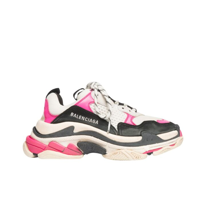 Balenciaga 巴黎世家 Triple S 网眼 黑白粉 524039W09O65671