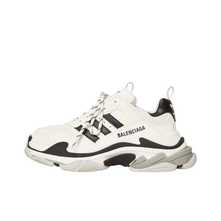 adidas originals x Balenciaga巴黎世家 Triple S 低帮 老爹鞋  白色