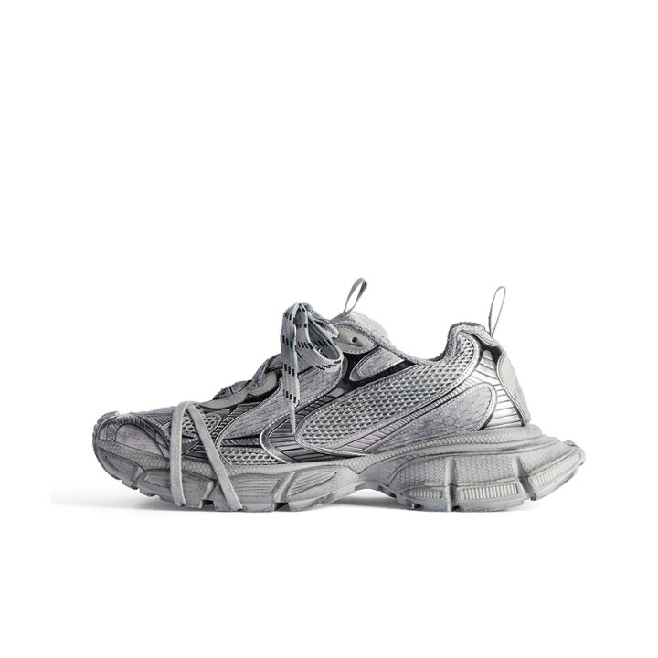 Balenciaga巴黎世家 3XL 网布PU 圆头系带 低帮 老爹鞋 灰黑
