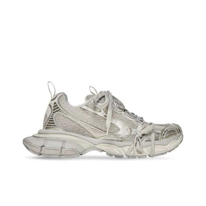 734731W3XL49191 2 - Balenciaga巴黎世家 3XL 网布 系带 做旧 低帮 老爹鞋 浅米色 734731W3XL49191