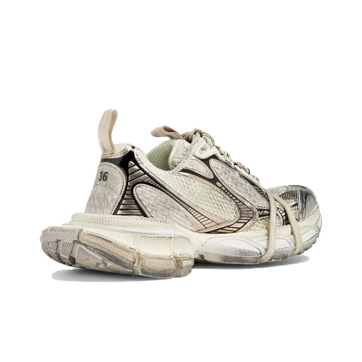 734731W3XL59110 2 - Balenciaga巴黎世家 3XL 网布 舒适 低帮 老爹鞋 香槟色 734731W3XL59110