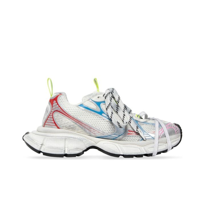 734731W3XL59645 2 - Balenciaga巴黎世家 3XL 网布 系带 做旧 低帮 老爹鞋 白红蓝 734731W3XL59645