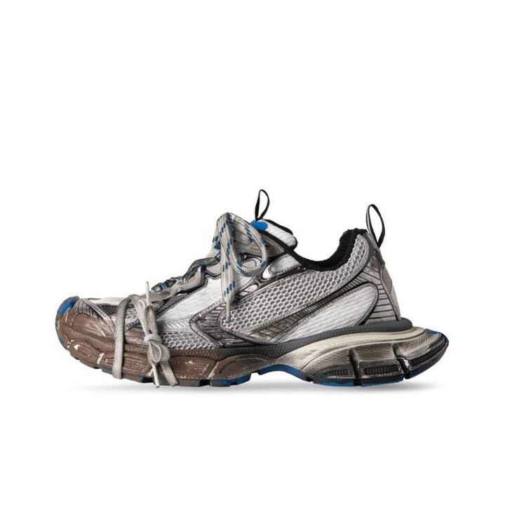 Balenciaga巴黎世家 3XL 网布 系带 做旧 低帮 老爹鞋 银蓝 泥染