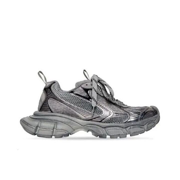 734734Ｗ3XL11210 2 - Balenciaga巴黎世家 3XL 网布 系带 做旧 低帮 老爹鞋  银灰 734734Ｗ3XL11210