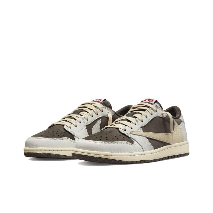 Travis Scott x Jordan Air Jordan 1 Low OG SP “Sail and Ridgerock” 倒钩3.0 复古 低帮 篮球鞋 白棕色 反转摩卡 DM7866-162