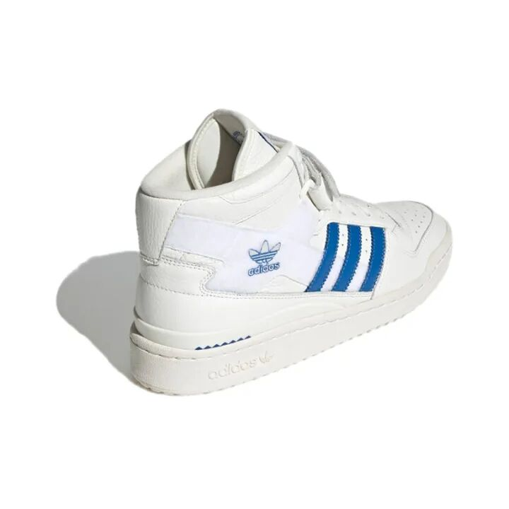 adidas originals FORUM Mid 魔术贴 中帮 板鞋 男女同款 白蓝 GX1021