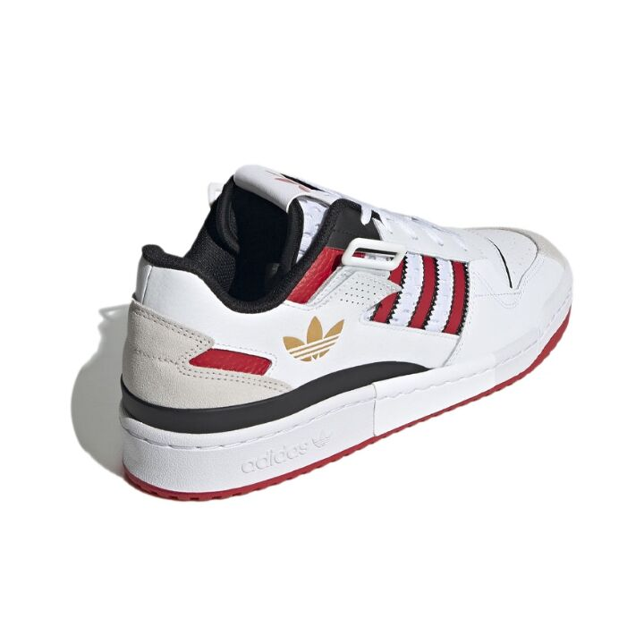 adidas originals FORUM Low 透气 低帮 板鞋 男女同款 白黑红 GX1523