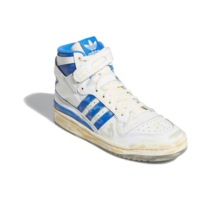 adidas originals FORUM 84 High AEC 复古 做旧 高帮 板鞋 男女同款 水洗蓝 GZ6467