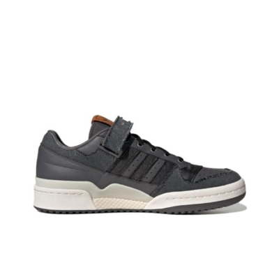 adidas originals FORUM Low 魔术贴 低帮 板鞋 男女同款 黑色 HQ6335