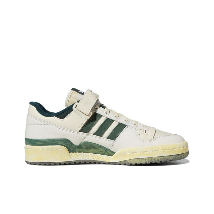 adidas originals FORUM 84 Low AEC 复古 氧化做旧中底 低帮 板鞋 男女同款 白绿 HR0558