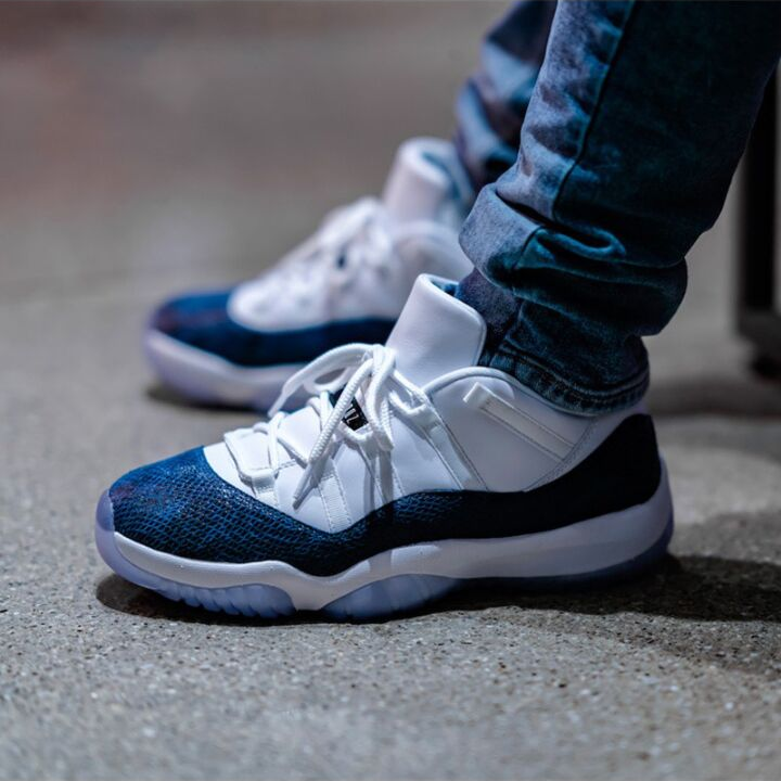 Jordan Air Jordan 11 “navy snakeskin” 蛇纹 低帮 复古篮球鞋 蓝白 2019年版 CD6846-102