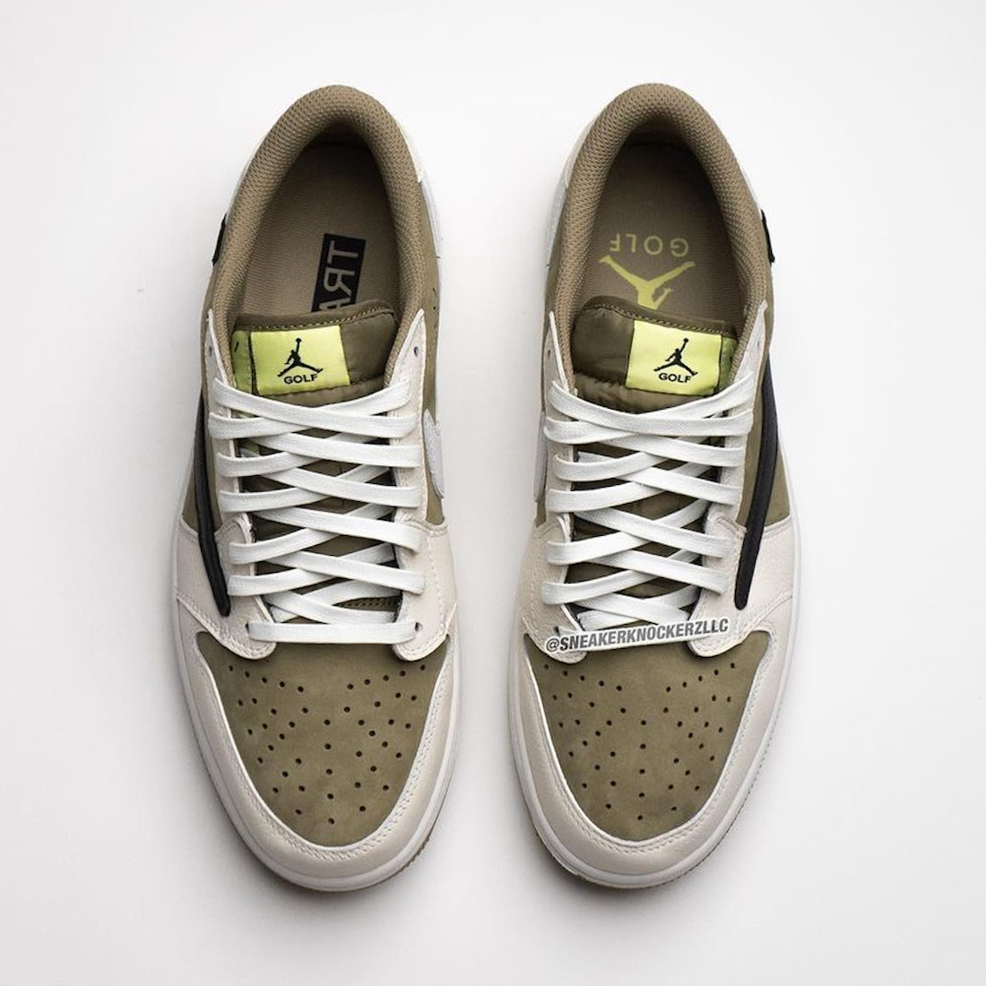 运动鞋, Travis Scott, Air Jordan 1 Low Golf, Air Jordan 1 Low, Air Jordan 1 - 特拉维斯·斯科特 x 乔丹一代低帮高尔夫鞋“橄榄色”将于10月13日发布（美国东部时间下午2点 SNKRS抽签）