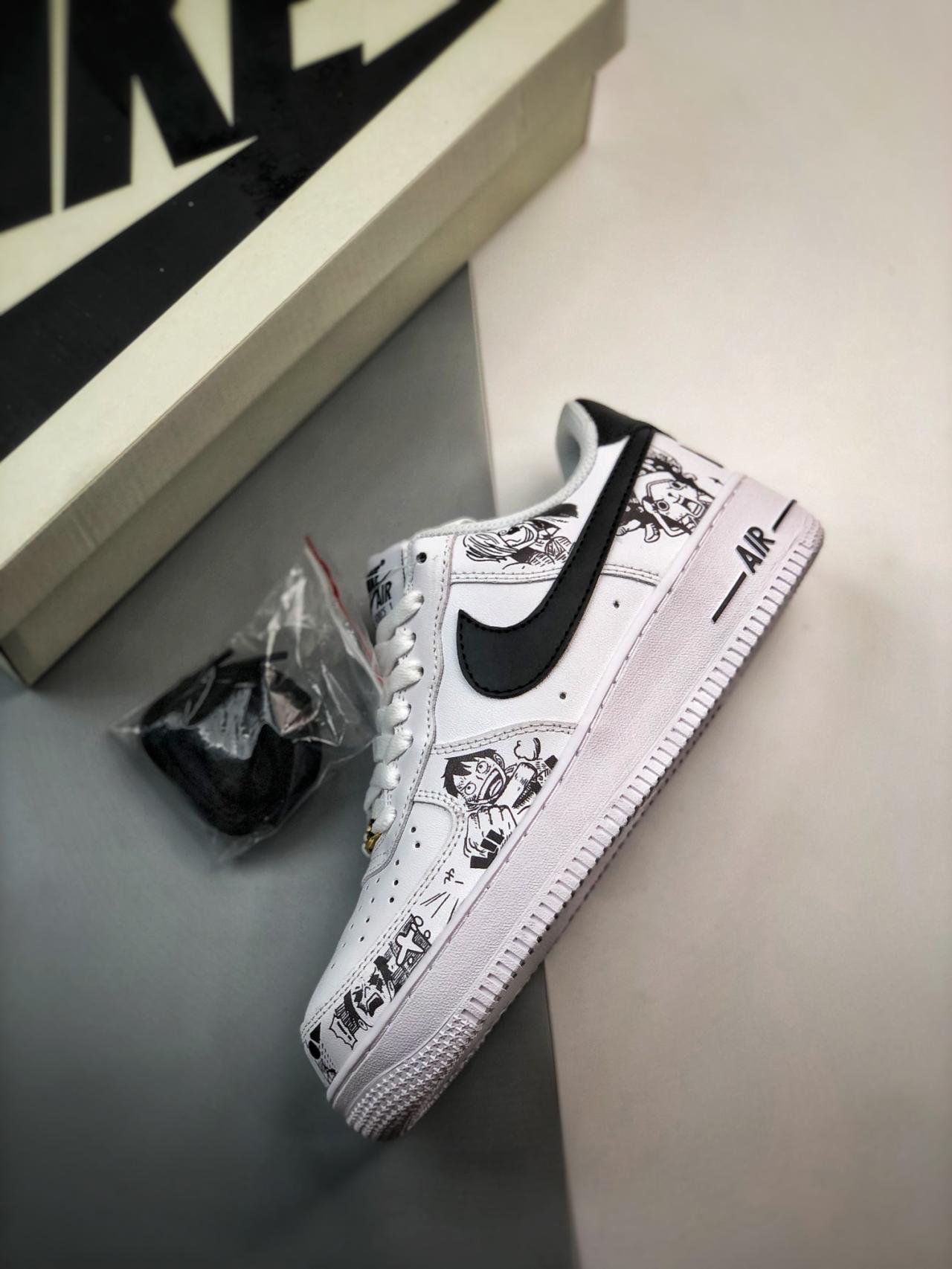 运动鞋, 篮球鞋, 球鞋, NIke Air Force 1 '07, Nike Air Force 1, Air Force 1 - Nike Air Force 1 '07 Low 海贼王涂鸦 高帮篮球鞋 货号：AM0703-122