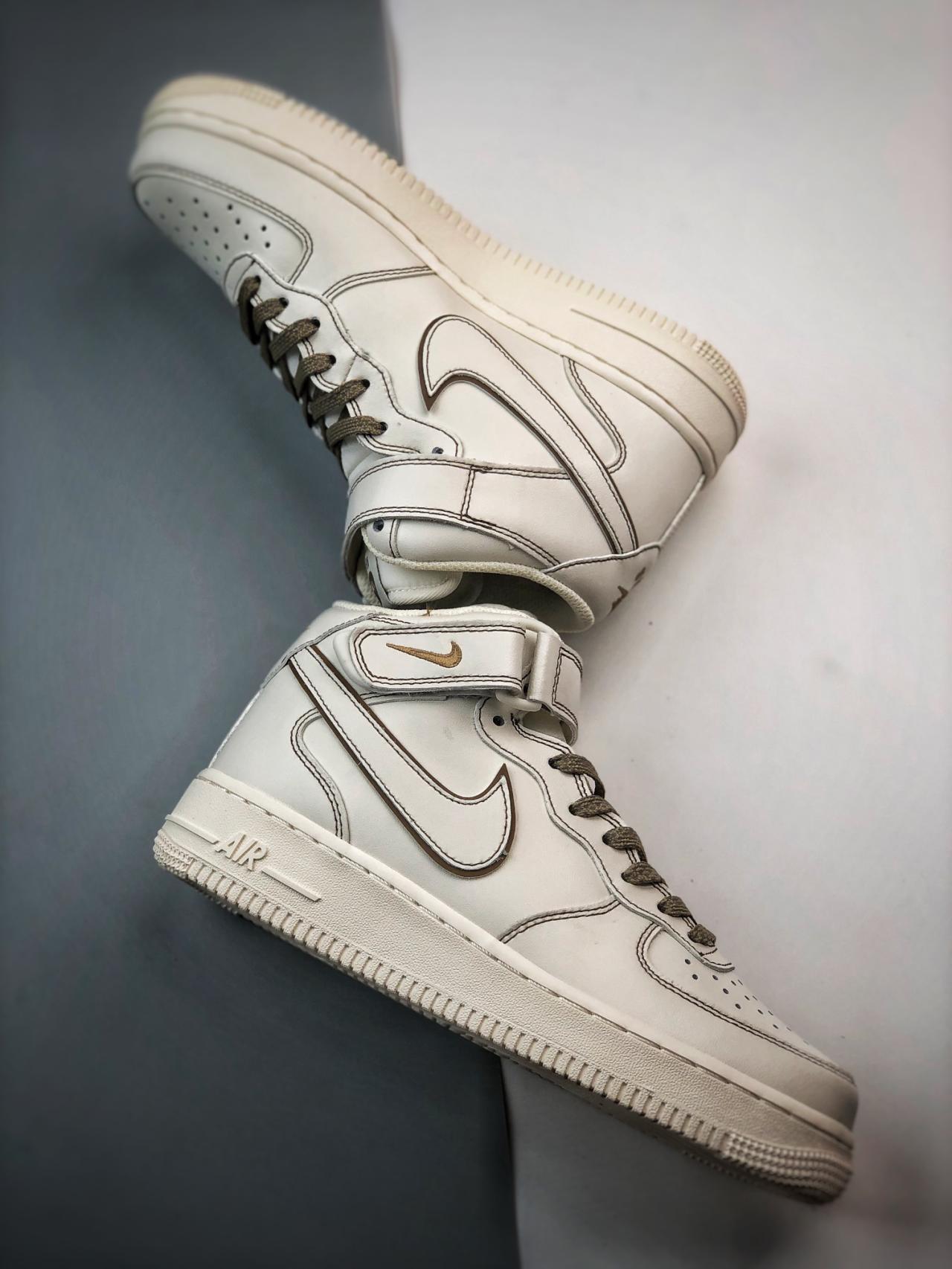 运动鞋, 篮球鞋, 球鞋, Air Force 1 - Air Force 1'07 Mid 兔八哥白棕3M 高帮 鞋子类型：篮球鞋 鞋帮高度：中帮 颜色：白棕 货号：BY6899-692