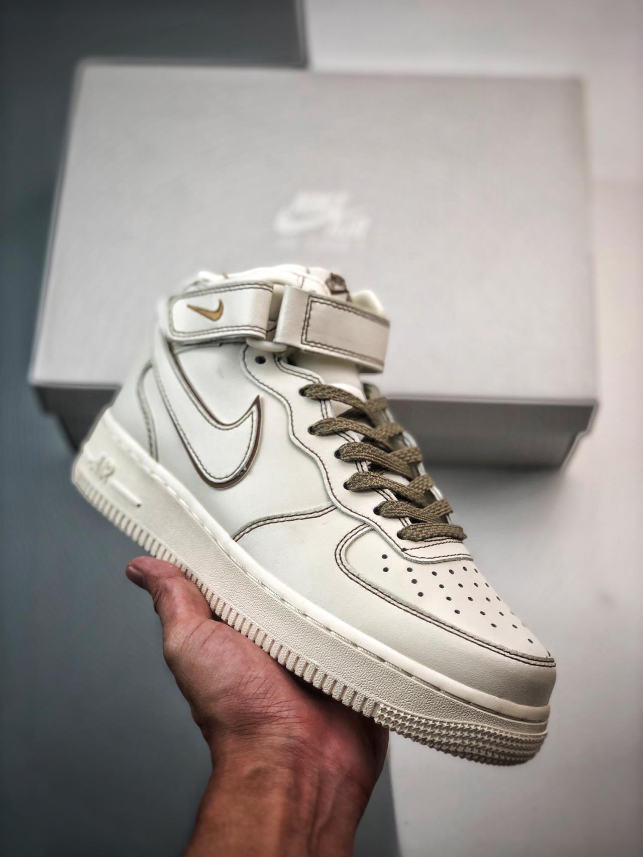 运动鞋, 篮球鞋, 球鞋, Air Force 1 - Air Force 1'07 Mid 兔八哥白棕3M 高帮 鞋子类型：篮球鞋 鞋帮高度：中帮 颜色：白棕 货号：BY6899-692