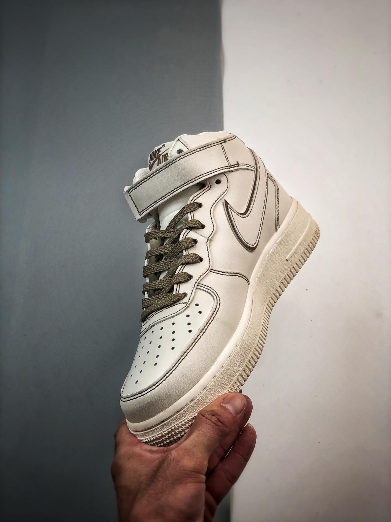 运动鞋, 篮球鞋, 球鞋, Air Force 1 - Air Force 1'07 Mid 兔八哥白棕3M 高帮 鞋子类型：篮球鞋 鞋帮高度：中帮 颜色：白棕 货号：BY6899-692