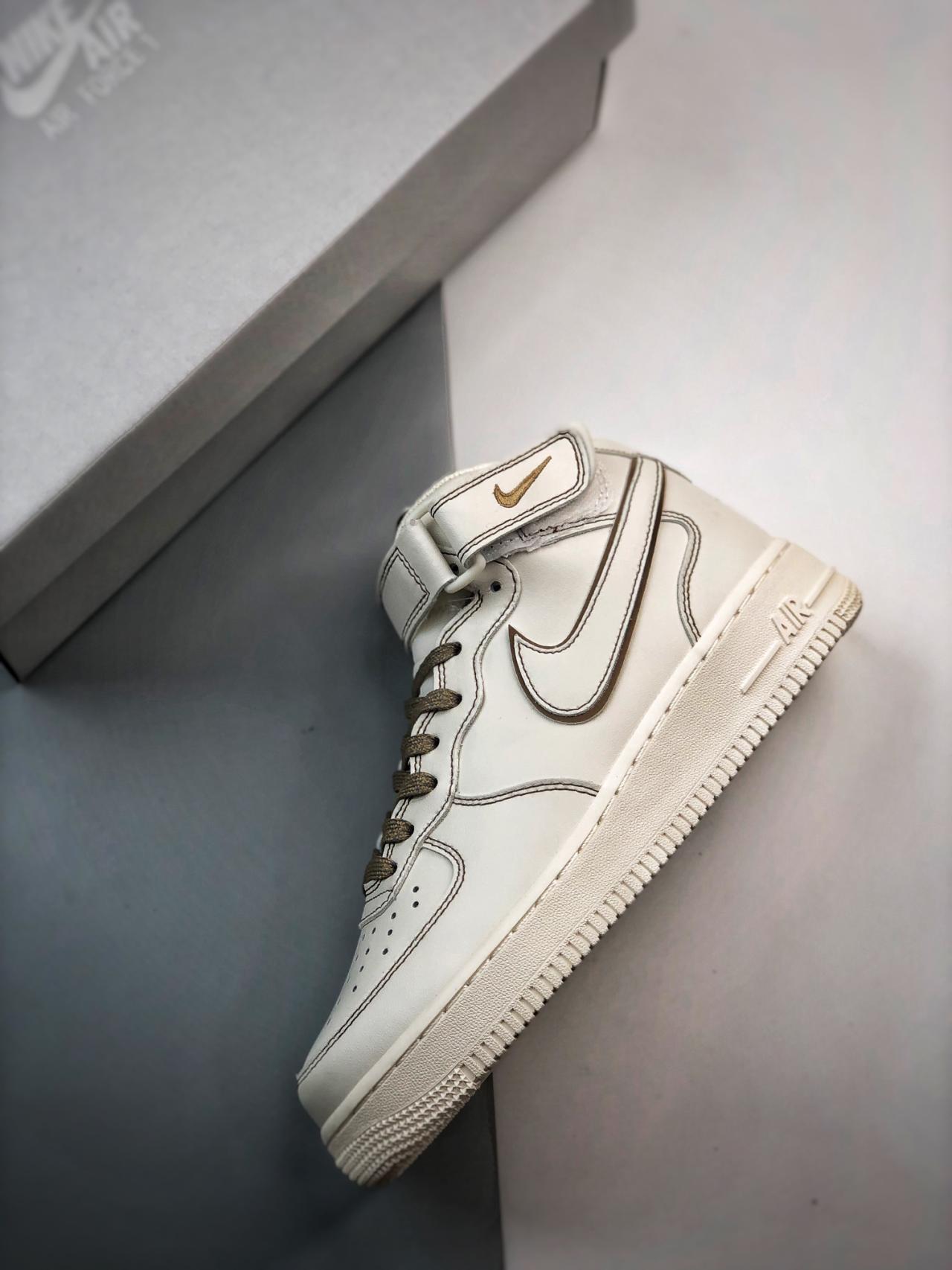 运动鞋, 篮球鞋, 球鞋, Air Force 1 - Air Force 1'07 Mid 兔八哥白棕3M 高帮 鞋子类型：篮球鞋 鞋帮高度：中帮 颜色：白棕 货号：BY6899-692
