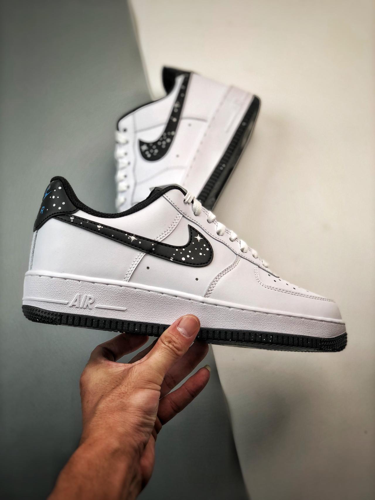运动鞋, 篮球鞋, 球鞋, 满天星, 服装, Nike Air Force 1, Air Force 1 - Nike Air Force 1 '07 Low 白黑满天星 高帮篮球鞋 货号：FV6656-100