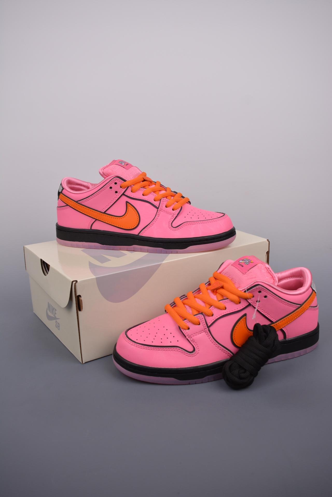 运动鞋, 篮球鞋, 球鞋 - Nike Dunk SB Low 飞天小女警联名 花花黑粉 高帮篮球鞋 颜色：600NCC 货号：FD2631