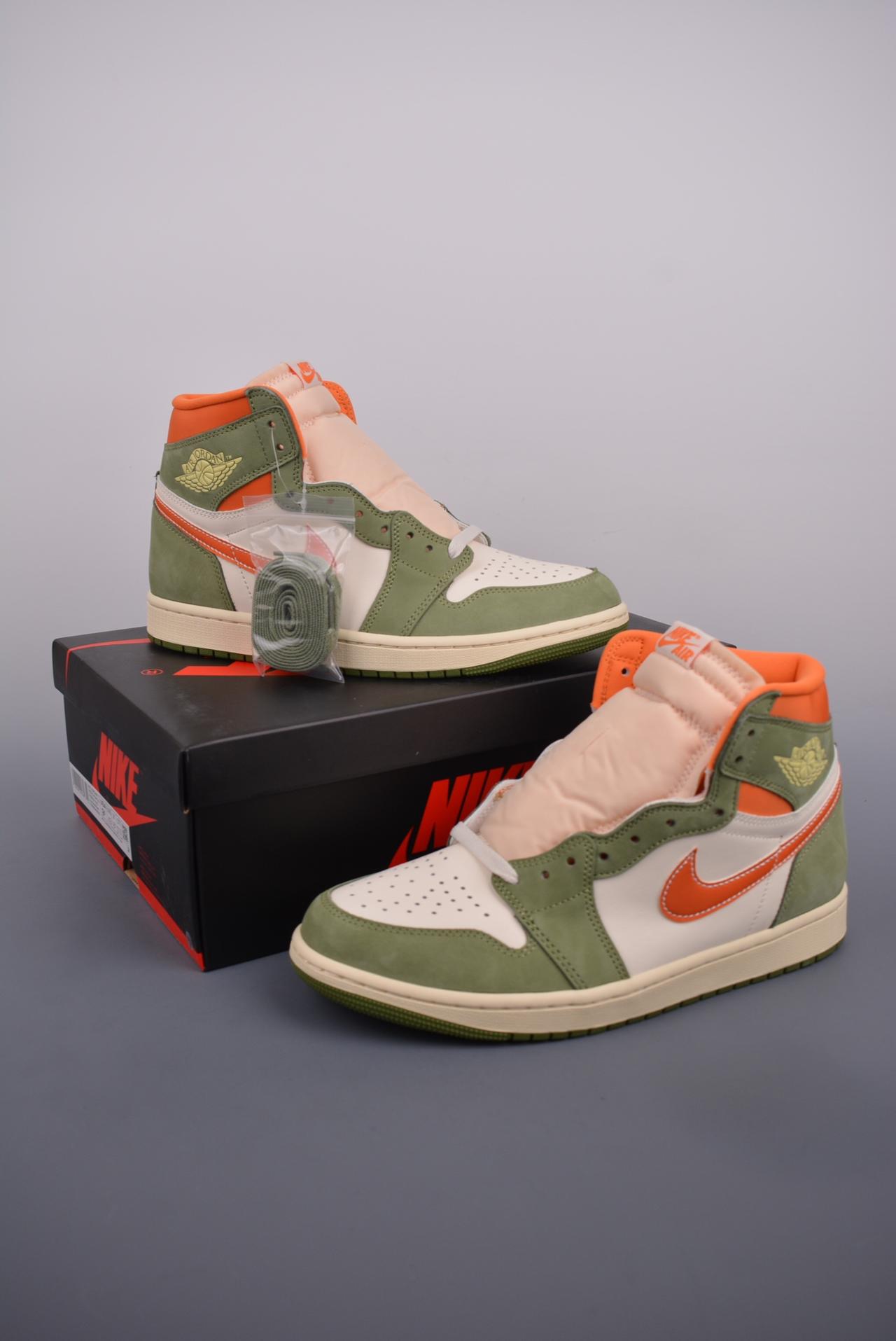 篮球鞋, 球鞋, RO, Celadon, Air Jordan 1 Retro, Air Jordan 1, Air Jordan - Air Jordan 1 Retro Celadon 高帮篮球鞋 橙绿脚趾 货号：FB9934 300CF