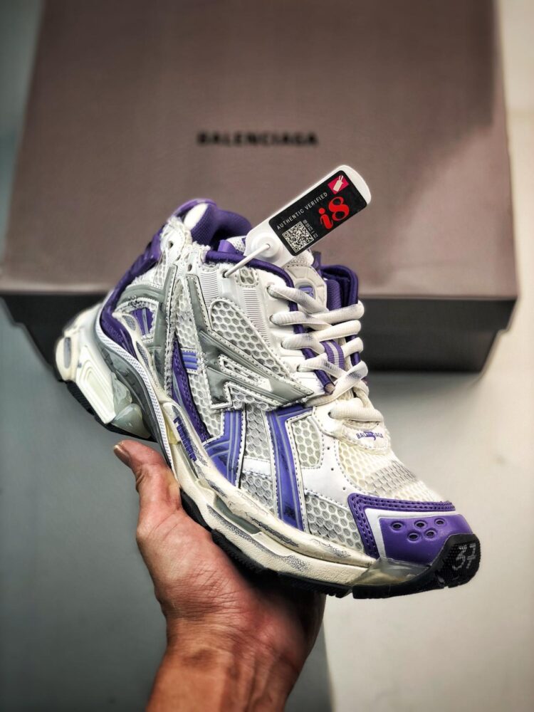 运动鞋, 解构, KD, Balenciaga - Balenciaga Runner Sneaker 原版一致原盒 复古解构 白紫 size：35 36 37 38 39 40 41 42 43 44 45 46