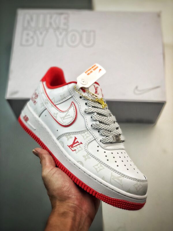 篮球鞋, 球鞋, CW2288-111, Air Force 1 Low, Air Force 1 - Air Force 1 Low "By You" 白红  LV款 篮球鞋 货号：CW2288-111