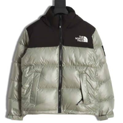 The North Face TNF 23FW 新款 nuptse 1996 光面臂章大格子羽绒服_CM_1