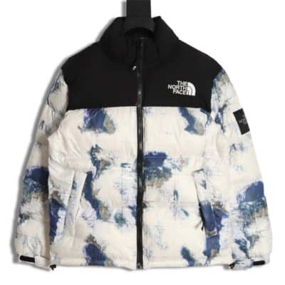 The North Face TNF North Face Nuptse 1996 大格子地球印花羽绒服