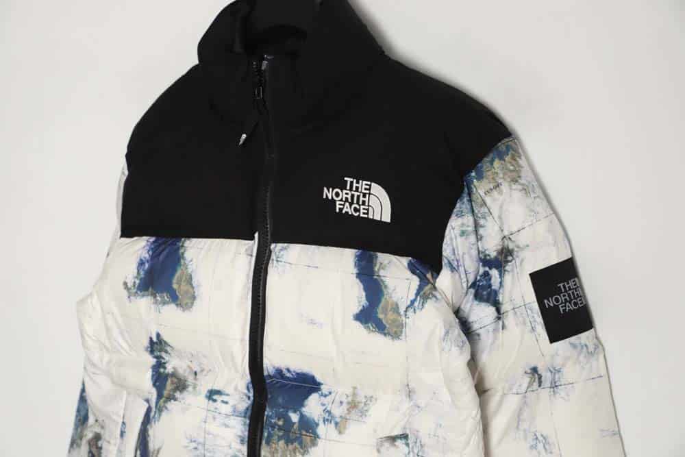 The North Face TNF North Face Nuptse 1996 大格子地球印花羽绒服