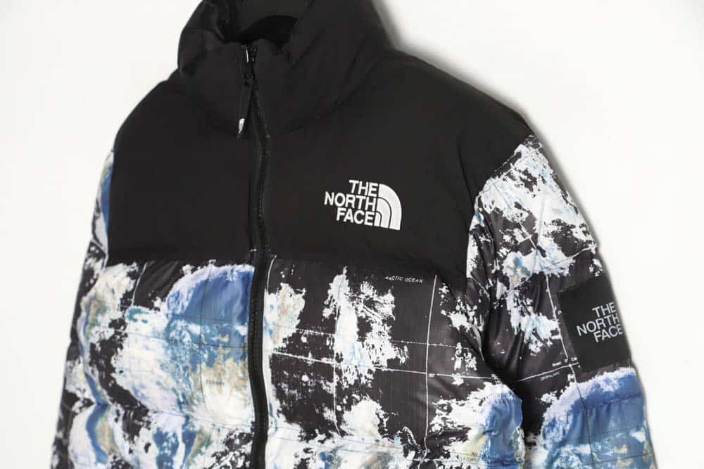 The North Face TNF North Face Nuptse 1996 大格子地球印花羽绒服_CM_1
