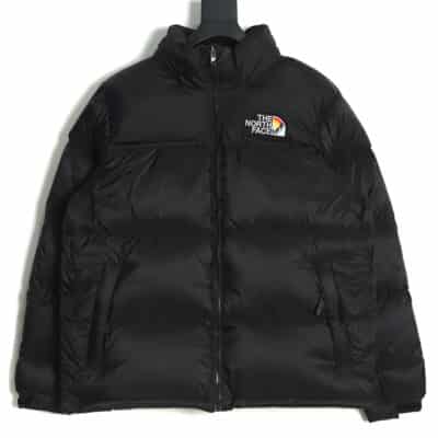 The North Face FW22 1996 复古 Nuptse Pride 夹克 700 Puff 彩虹标志刺绣立领拉链羽绒服 TSK1