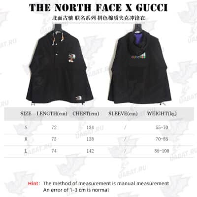 THE NORTH FACE x GUCCI 联名系列拼色棉外套