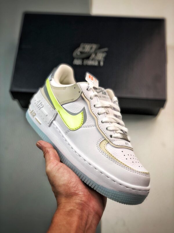 板鞋, Nike Air Force 1 Shadow, Nike Air Force 1, Nike, Air Force 1 - Nike Air Force 1 Shadow 白灰绿 低帮板鞋 货号：FB7582-100