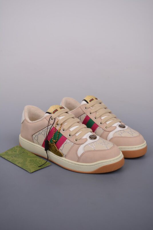 运动鞋, 板鞋, KD - 古驰 Distressed Screener sneaker 小脏鞋 经典原型复古百搭做旧老爹板鞋