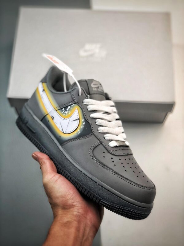 运动鞋, Nike Air Force 1 '07 Low, NIke Air Force 1 '07, Nike Air Force 1, Nike, CW2288-111, Air Force 1 - Nike Air Force 1 '07 Low 深灰白黄钩 高帮运动鞋 货号：CW2288-111