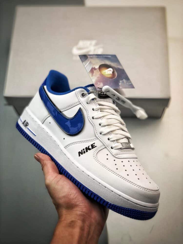 运动鞋, KD, Air Force 1 - Air Force 1 '07 Low 鞋子 白黑蓝 高帮 货号：DO3809-100
