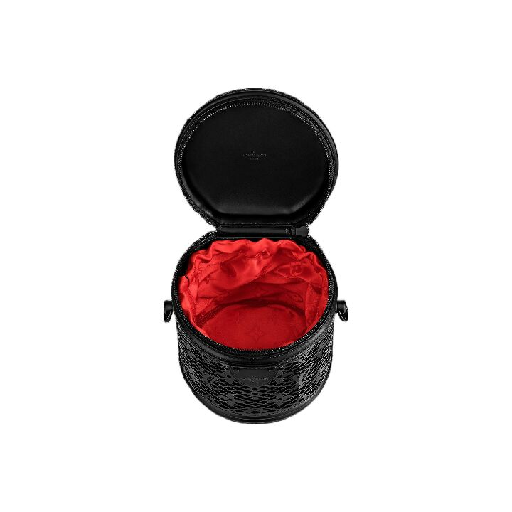 LOUIS VUITTON Cannes 经典老花可调节可拆卸肩带 漆面牛皮革 单肩手提包 女款 黑色