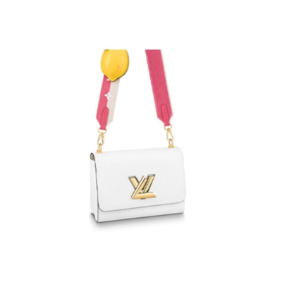 LOUIS VUITTON twist 柠檬挂饰链条 Epi粒面皮革 单肩斜挎包 中号 女款 白色